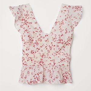 Peplum blouse floral print